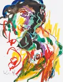 Alfred Kornberger, Weiblicher Halbakt, Mischtechnik auf Papier; ungerahmt