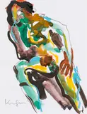 Alfred Kornberger, Akt, Mischtechnik auf Papier; ungerahmt