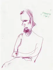 Siegfried Anzinger, Portrait, 1975, Pastell auf Papier; gerahmt