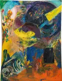 Jenny Feldmann, Allegorie der Vergänglichkeit, 1988, Öl auf Jute; ungerahmt