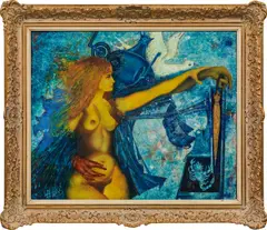 Leherb, Triumph of Jean Jacob, 1964, oil on fixing plate; framed