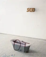 o.T. by Erwin Wurm, Mischtechnik (Druck, bemalt); gerahmt, sold Mar 2017