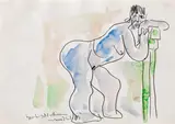 Otto Muehl, Heidi Schlotmann, 1985, mixed media on paper; unframed