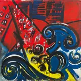 Hubert Schmalix, Pfeifen" (Pipes), 1981, oil on canvas; unframed