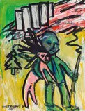 Wolfgang Zeindl, Soldatenbraut" (Soldierbride), tempera on canvas; unframed