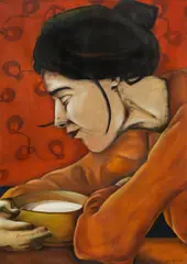 Alfredo Barsuglia, Milch" or "Eine Frau die's gar nicht gibt, 2000, oil on canvas; unframed