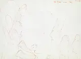 Oswald Tschirtner, Der Bischof und Tiere, 1986, Tusche auf Papier; gerahmt