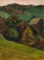 Gegen den Abendhimmel by Egon Schiele, 1907, oil on cardboard, sold Nov 2016