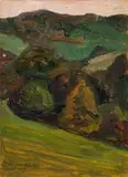 Egon Schiele, Gegen den Abendhimmel, 1907, oil on cardboard