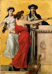 Ernst Klimt, Three muses, draft for the poster of the "Internationalen Ausstellung für Musik und Theaterwesen" (exhibition for music and theater), 1892, oil on canvas