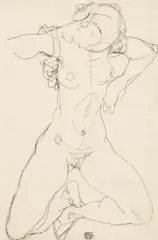 Egon Schiele, Female nude, 1914, pencil on paper