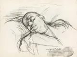 Herbert Boeckl, Portrait of a sleeping man, Charcoal, graphite on Ingres paper, unframed