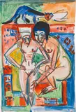 'Nackte Frau und Mädchen' (probably Anna Müller) by Ernst Ludwig Kirchner, ca. 1925, watercolor and chalk on paper, sold Nov 2016