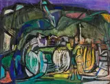 Hilde Goldschmidt, Kitzbühel, 1974, mixed media on paper