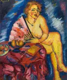 Georg Tappert, Girl on the table (Betty with fan)