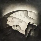 Ernst Nepo, Monte Pasubio, 1936, charcoal on white chalk base on paper on canvas
