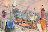 Kurt Moldovan, Isola di Ponza, 1972, watercolour on paper