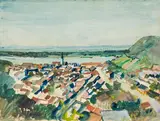 Oskar Laske, Hainburg, gouache on paper