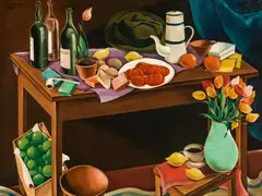 Herbert Ploberger, 'Stillleben - Auf dem Tisch, unter dem Tisch', 1925, oil on canvas