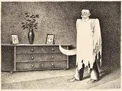 Franz Sedlacek, 'Das Gespenst mit Schlachtmesser', 1934, India ink on paper