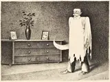 Franz Sedlacek, 'Das Gespenst mit Schlachtmesser', 1934, India ink on paper