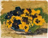 Alfons Walde, Bundle of pansies, ca. 1919, oil on paper