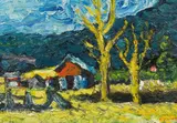 Karl Stark, Drautaler Landschaft, 1978/79, oil on canvas