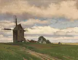 Ferdinand Brunner, Windmill in the 'Weinviertel', 1921, oil on canvas