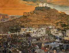 Oskar Laske, Die Kreuzigung, Opus 3, 1911, tempera and oil on cardboard