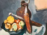 Josef Dobrowsky, Still life with corncob and apples