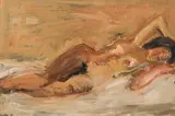 Georg Eisler, Lying nude, 1964, oil on canvas on cardboard