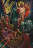 Albert Birkle, Jesus crossing the water, ca. 1945, oil on canvas