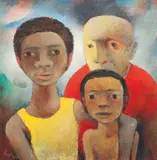 Carry Hauser, Jung und Alt, 1978, oil on press board