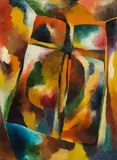 Curt Ehrhardt, La fenêtre, 1920, oil on cardboard