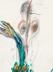Untitled by Franz Ringel, mixed media on paper; unframed, sold Nov 2016
