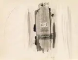 Hans Bischoffshausen, Totem de L'Espace, 1958, wax and India ink on paper; framed