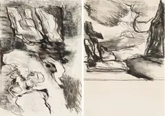 Mario Decleva, Untitled (mixed lot of 2 works), mixed media on paper; unframed