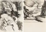 Mario Decleva, Untitled (mixed lot of 2 works), mixed media on paper; unframed