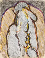 Mario Decleva, Die Lange Nase" (The long nose), 1970, mixed media on paper; unframed