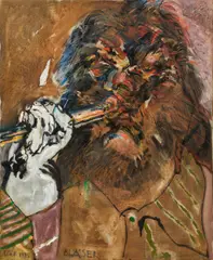Bläser" (Tooter) by Karl Anton Fleck, 1975, oil on canvas; framed, offered Nov 2016