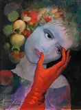 Ernst Fuchs, Die Ergreifung der Flora, 1996, mixed media on paper; framed