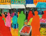 Robert Hammerstiel, Obst- und Gemüsemarkt in Paris" (Fruits- and vegetables market in Paris)