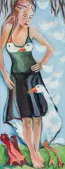 Vesna Vasovic, Self portrait on self-critical days, 2015, acrylic on canvas; unframed