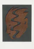 Kiki Kogelnik, Split Fuchsia, 1996, screen print, glass dust on paper; edition: 46/100; framed