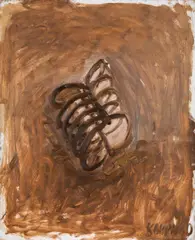 Kurt "kappa" Kocherscheidt, Brustkorb II, 1980, oil on paper; unframed