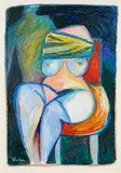 Alfred Kornberger, Sitting nude with chair