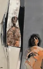 Paul Meissner, Figure (Heros with projection), 1979, acrylic on canvas; framed