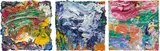 Untitled (mixed lot of 3 works) by Nikolaus Moser, oil on canvas; unframed, sold Nov 2016