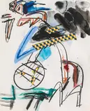 Jürgen Messensee, Untitled, mixed media, collage on paper; framed