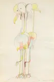 Oswald Oberhuber, Untitled (Flamingos)